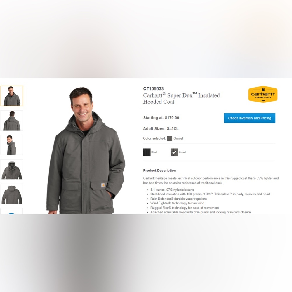 CT105533
Carhartt® Super Dux™ Insulated Hooded Coat